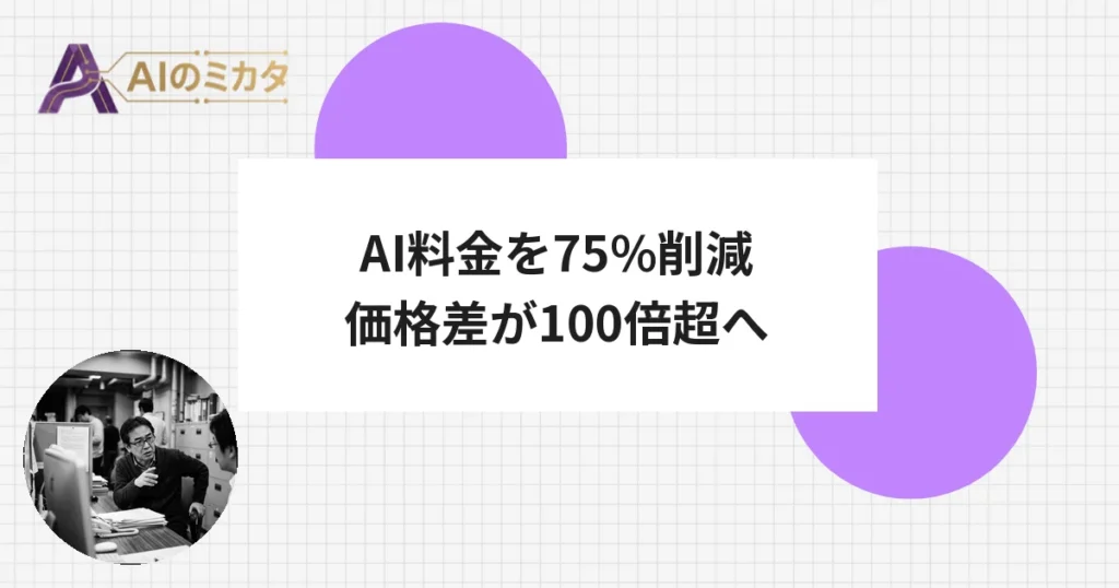 DeepSeek、AI料金を恒久75%引き下げ発表　OpenAIとのコスト差が100倍超に拡大